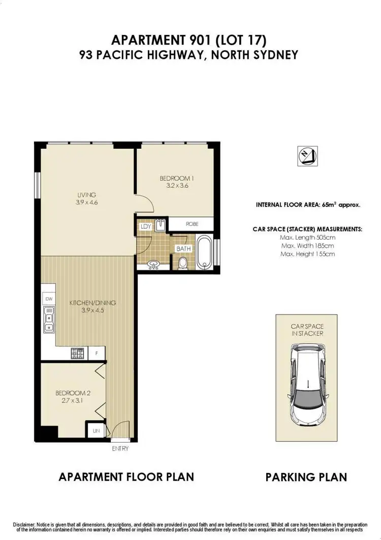 Floorplan of Homely apartment listing, 901/93 Pacific Highway, North Sydney NSW 2060