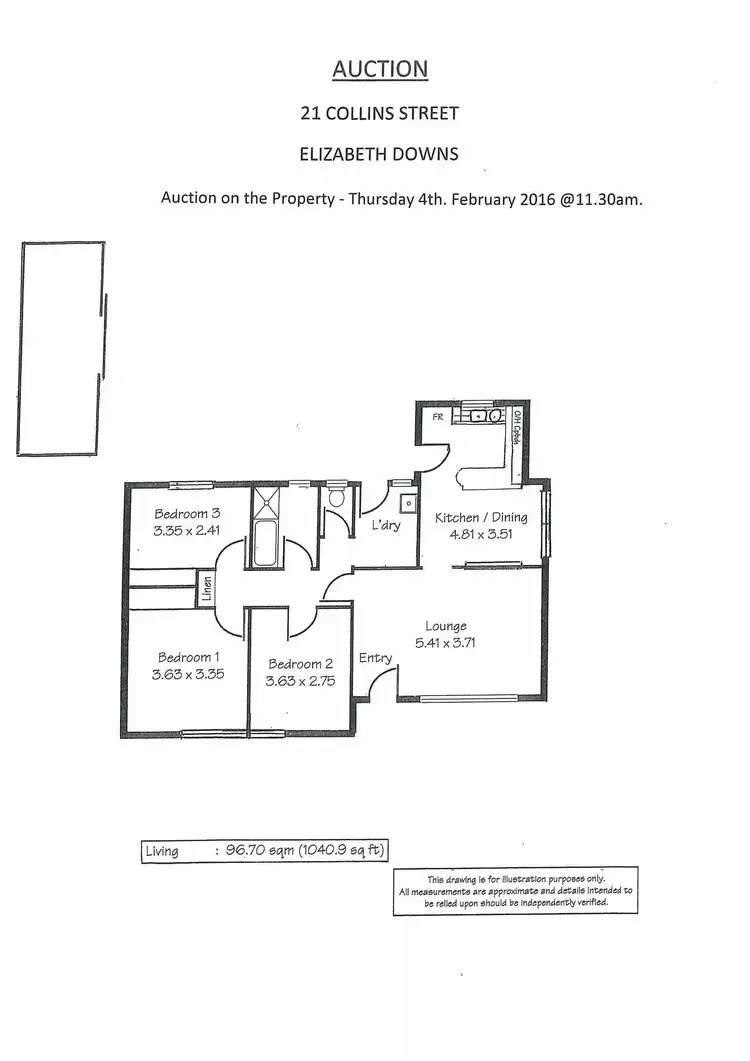 Floorplan of Homely house listing, 21 Collins Street, Elizabeth Downs SA 5113