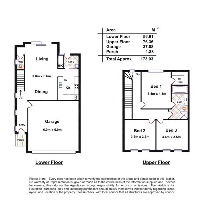Floorplan of Homely townhouse listing, 3/12 Whinnerah Avenue, Aldinga Beach SA 5173