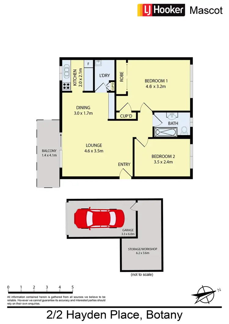 Floorplan of Homely apartment listing, 2/2 Hayden Place, Botany NSW 2019
