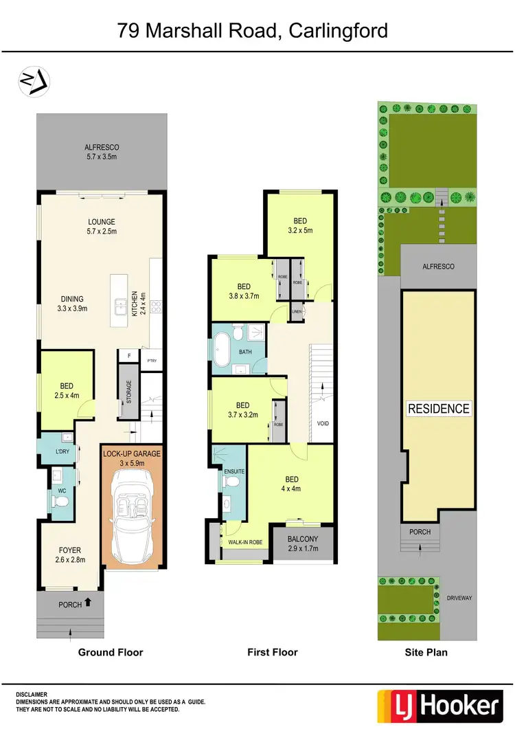 Floorplan of Homely semi-detached listing, 79 Marshall Road, Carlingford NSW 2118