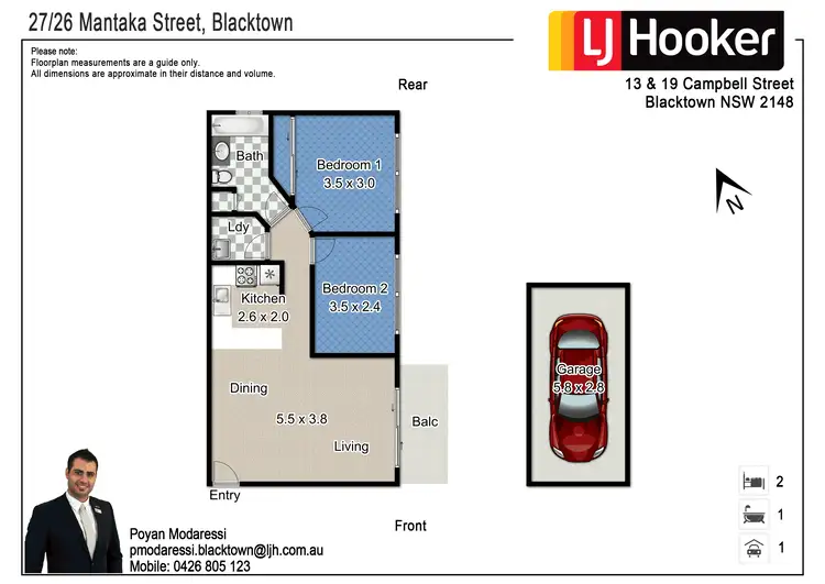 Floorplan of Homely apartment listing, 27/26 Mantaka Street, Blacktown NSW 2148