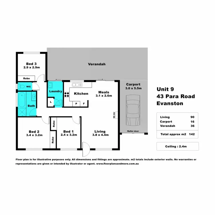 Floorplan of Homely unit listing, 9/43 Para Road, Evanston SA 5116