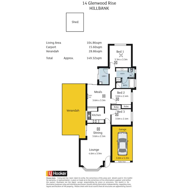 Floorplan of Homely house listing, 14 Glenwood Rise, Hillbank SA 5112