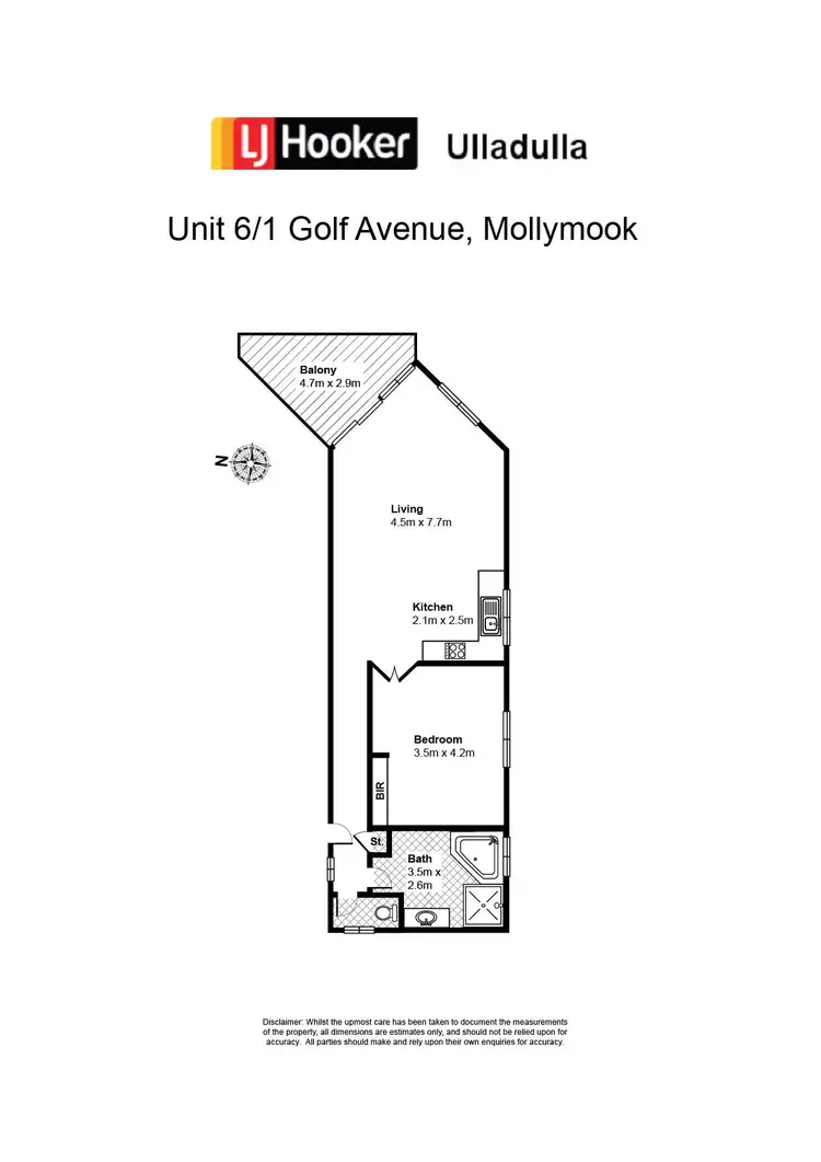 Floorplan of Homely unit listing, Unit 6/1 Golf Avenue, Mollymook NSW 2539