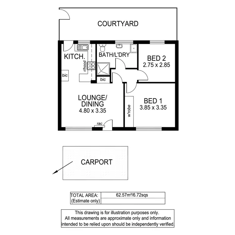 Floorplan of Homely unit listing, 1/7 Crozier Terrace, Oaklands Park SA 5046
