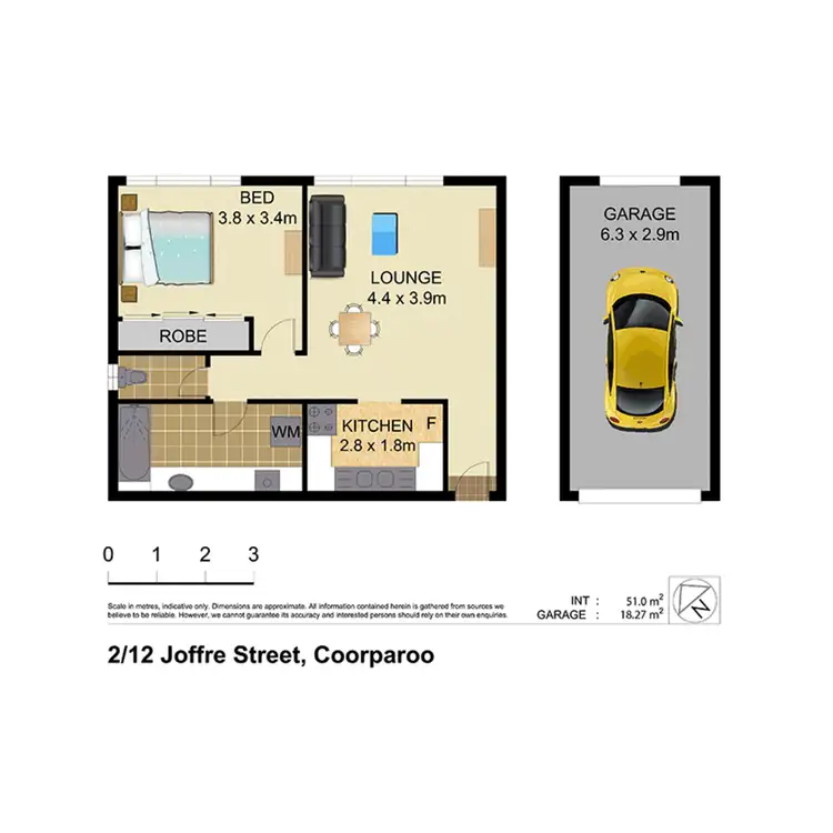 Floorplan of Homely unit listing, 2/12 Joffre Street, Coorparoo QLD 4151