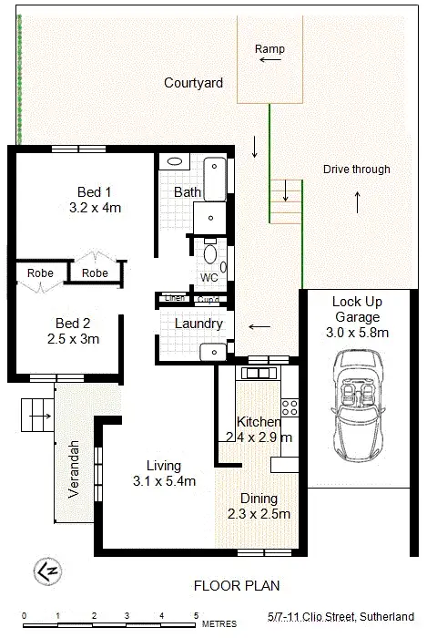 Floorplan of Homely villa listing, 5/7-11 Clio Street, Sutherland NSW 2232