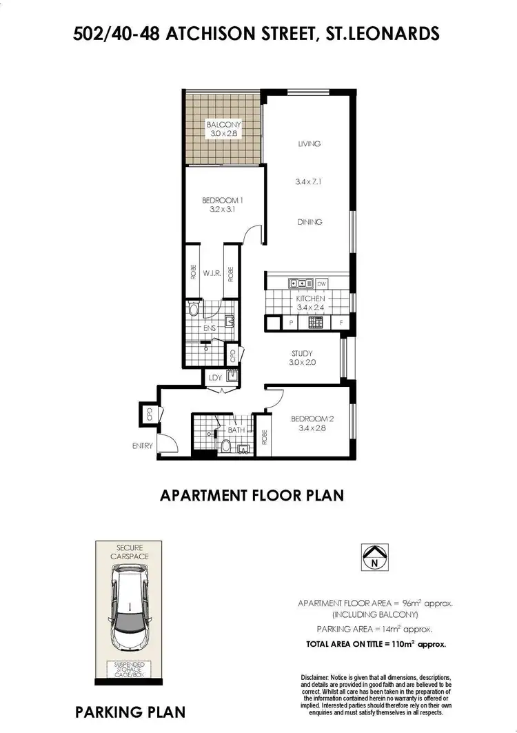Floorplan of Homely apartment listing, 502/40-48 Atchison Street, St Leonards NSW 2065