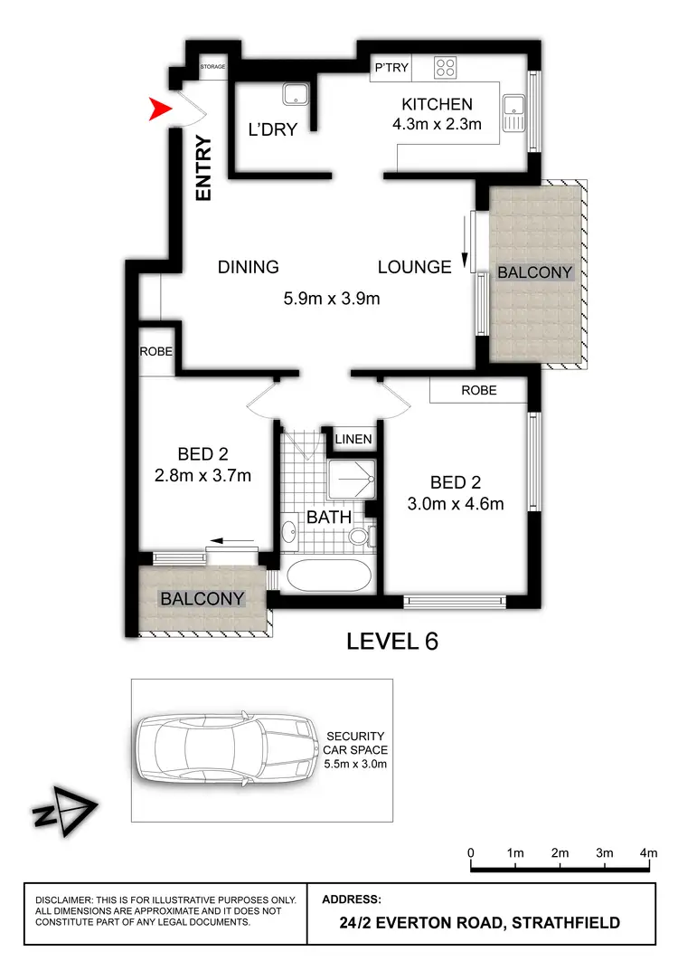 Floorplan of Homely apartment listing, 24/2 Everton Road, Strathfield NSW 2135