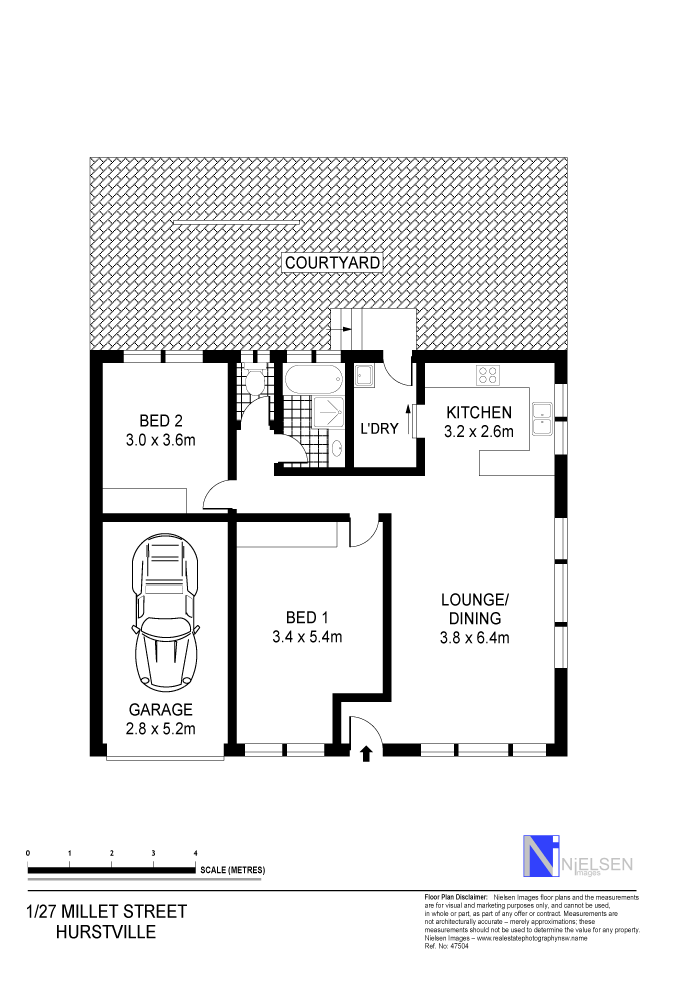 Floorplan of Homely villa listing, 1/27 Millett Street, Hurstville NSW 2220