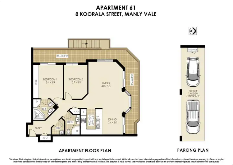 Floorplan of Homely apartment listing, 61/8 Koorala Street, Manly Vale NSW 2093