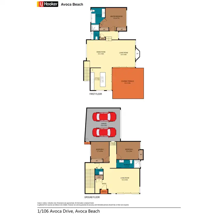Floorplan of Homely townhouse listing, 1/106 Avoca Drive, Avoca Beach NSW 2251