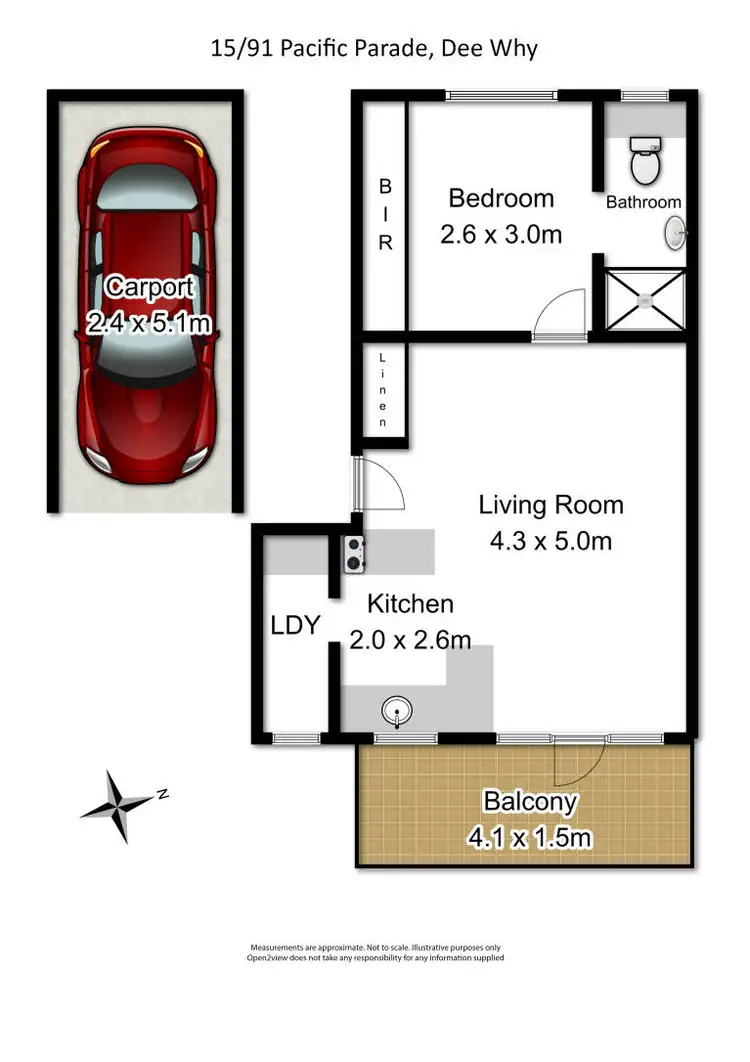 Floorplan of Homely unit listing, 15/91 Pacific Parade, Dee Why NSW 2099