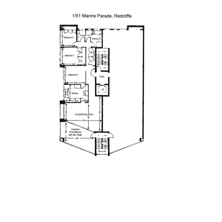 Floorplan of Homely unit listing, 1/51 Marine Parade, Redcliffe QLD 4020