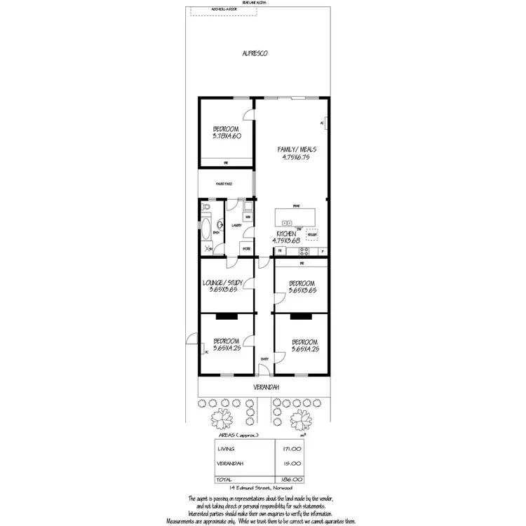 Floorplan of Homely house listing, 14 Edmund Street, Norwood SA 5067