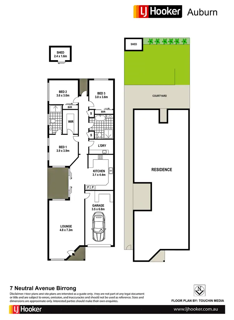 Floorplan of Homely semi-detached listing, 7 Neutral Ave, Birrong NSW 2143