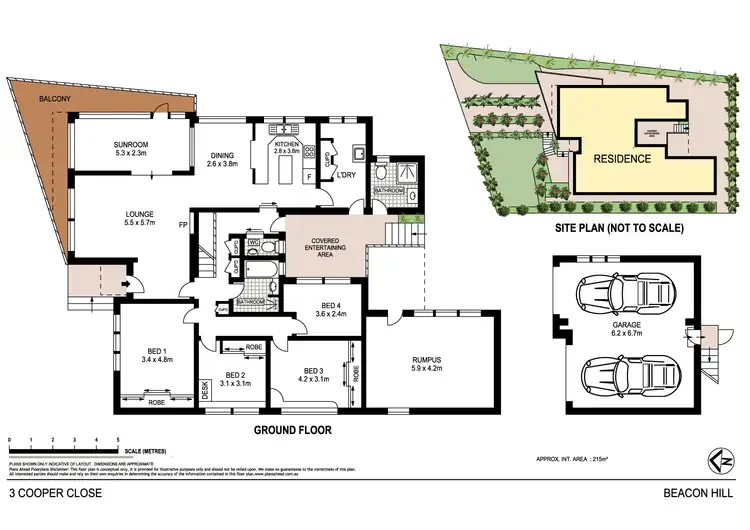 Floorplan of Homely house listing, 3 Cooper Close, Beacon Hill NSW 2100