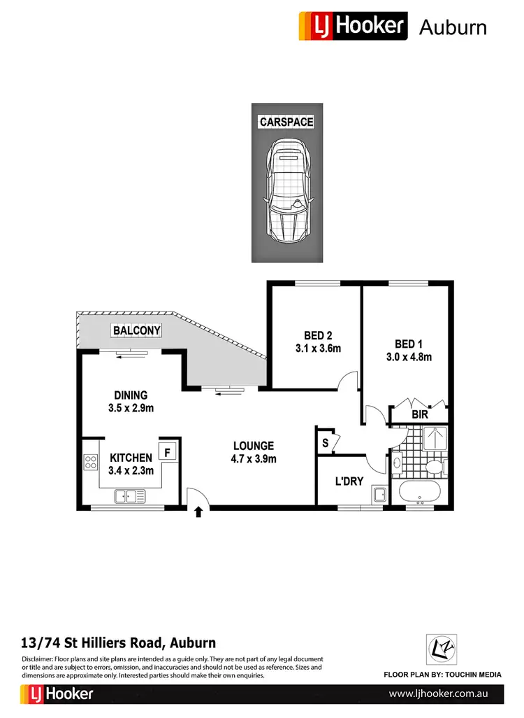 Floorplan of Homely apartment listing, 13/74-78 St Hilliers Rd, Auburn NSW 2144