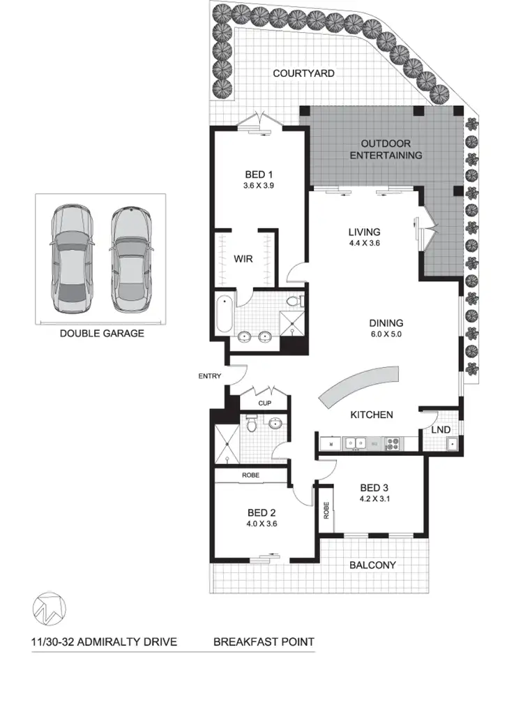 Floorplan of Homely apartment listing, 11/30-32 Admiralty Drive, Breakfast Point NSW 2137