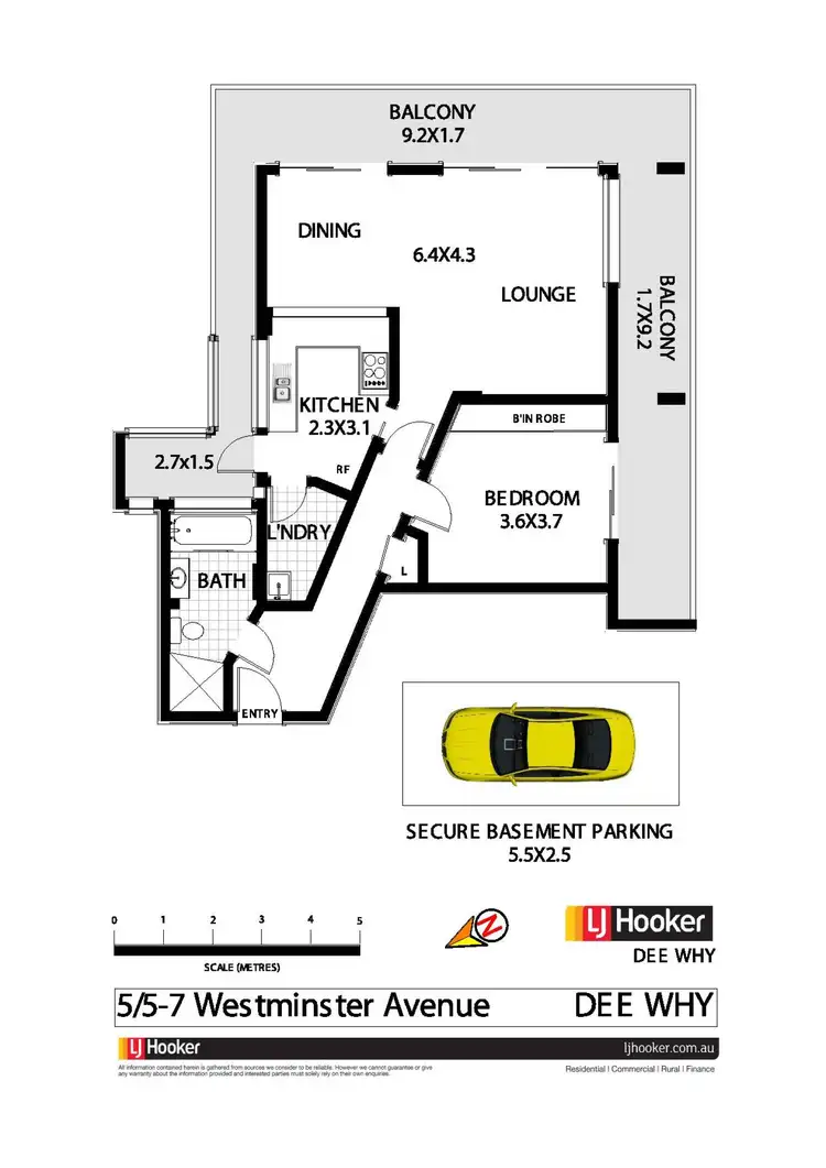 Floorplan of Homely unit listing, 5/5 Westminster Avenue, Dee Why NSW 2099
