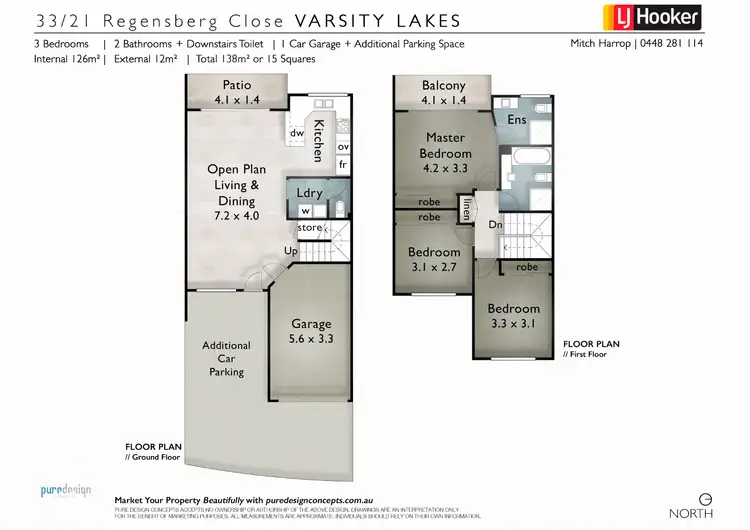 Floorplan of Homely townhouse listing, 33/21 Regensberg Close, Varsity Lakes QLD 4227