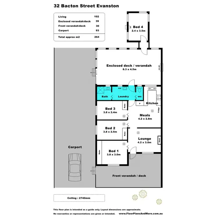 Floorplan of Homely house listing, 32 Bacton Street, Evanston SA 5116