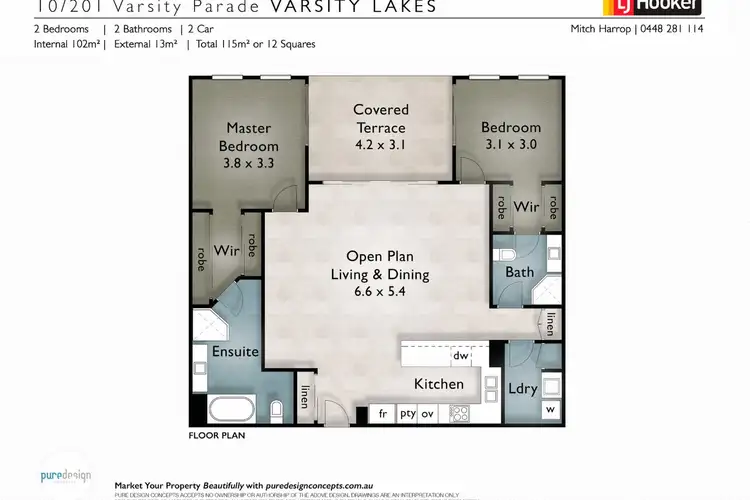 Floorplan of Homely unit listing, 10/201 Varsity Parade, Varsity Lakes QLD 4227
