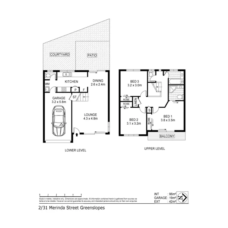 Floorplan of Homely townhouse listing, 2/31 Merinda Street, Greenslopes QLD 4120