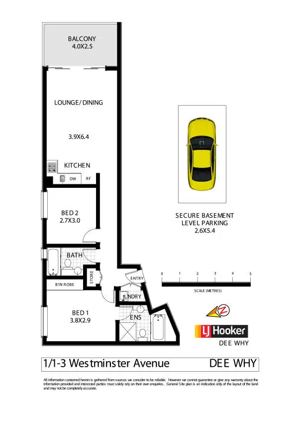 Floorplan of Homely unit listing, 1/1-3 Westminster Avenue, Dee Why NSW 2099