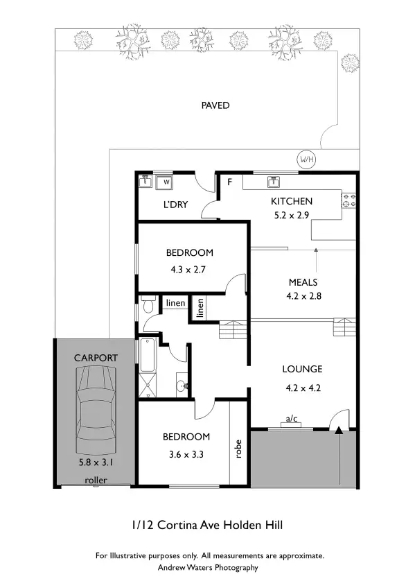 Floorplan of Homely unit listing, 1/12 Cortina Avenue, Holden Hill SA 5088