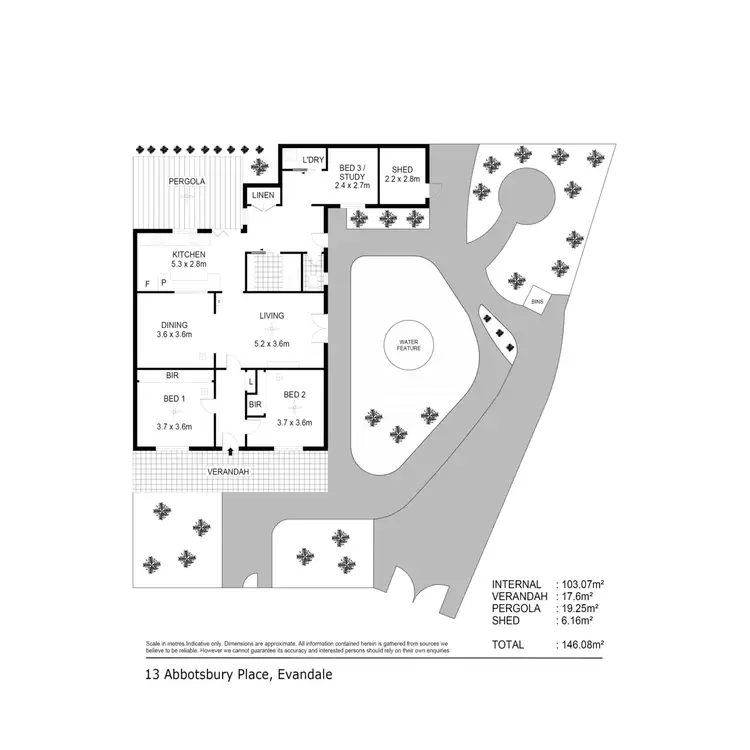 Floorplan of Homely house listing, 13 Abbotsbury Place, Evandale SA 5069