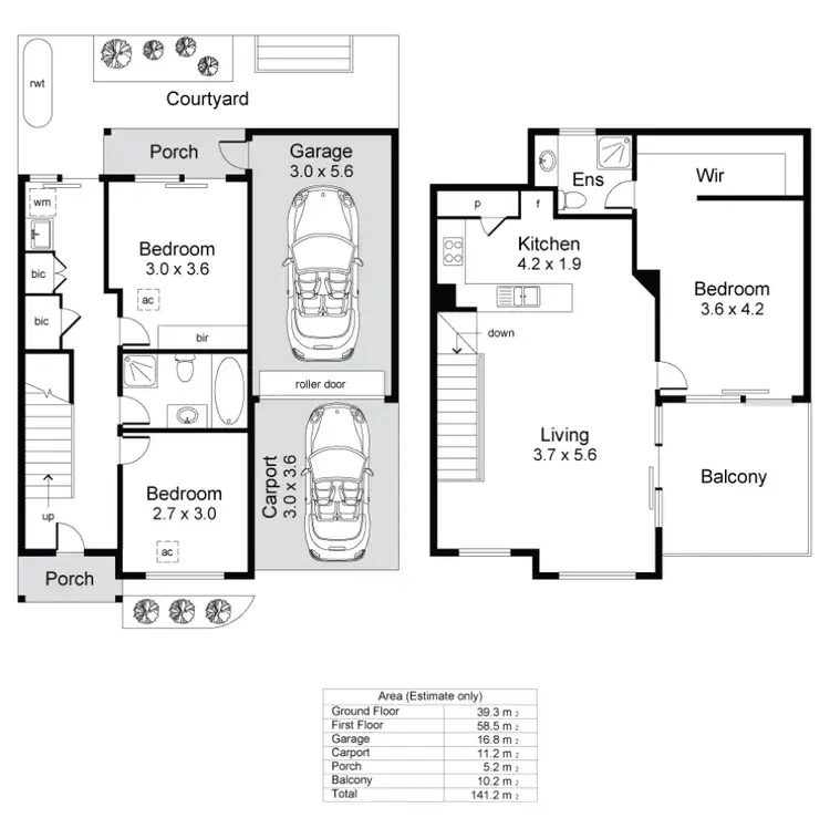 Floorplan of Homely townhouse listing, 2/557-559 Port Road, West Croydon SA 5008