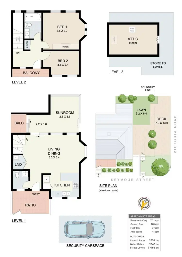 Floorplan of Homely townhouse listing, 15 Seymour Street, Drummoyne NSW 2047