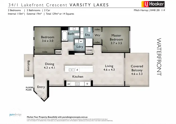 Floorplan of Homely unit listing, 34/1 Lakefront Crescent, Varsity Lakes QLD 4227