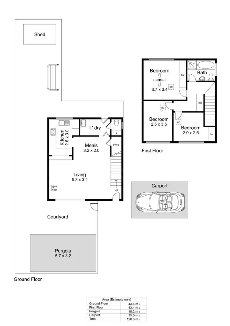 Floorplan of Homely townhouse listing, 1/28 Gorge Road, Campbelltown SA 5074
