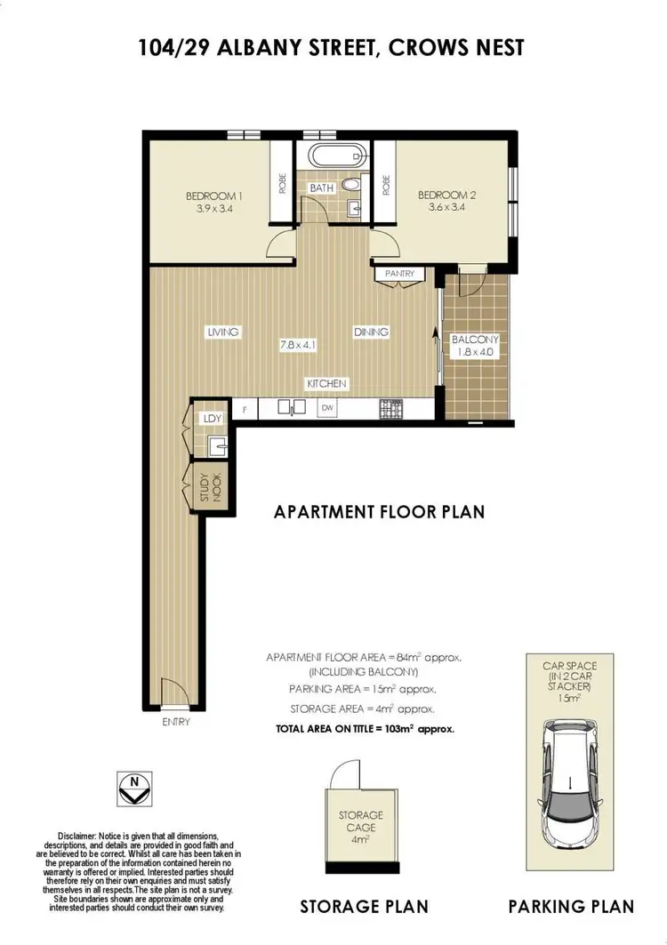 Floorplan of Homely apartment listing, 104/29 Albany Street, Crows Nest NSW 2065