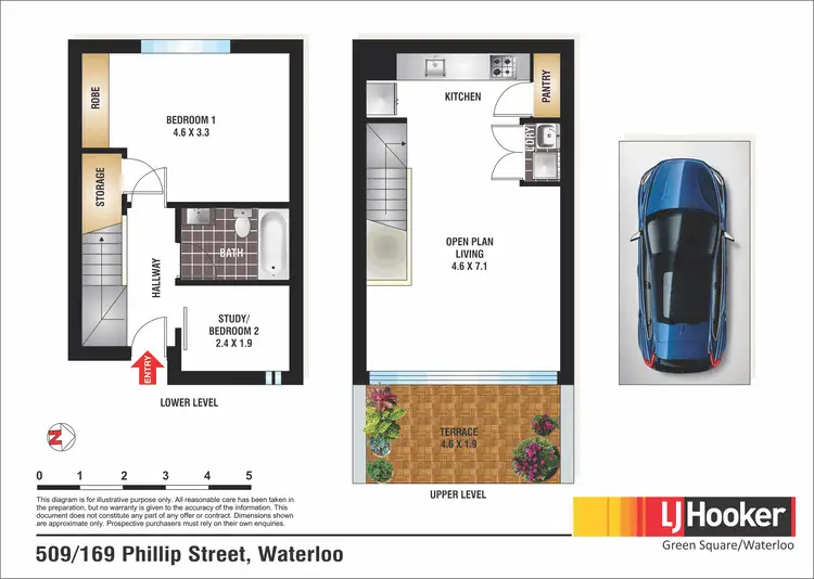 Floorplan of Homely apartment listing, 509/169 Phillip Street, Waterloo NSW 2017