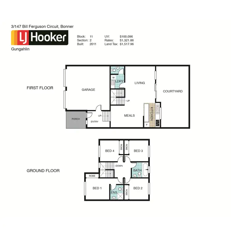 Floorplan of Homely townhouse listing, 3/147 Bill Ferguson Circuit, Bonner ACT 2914