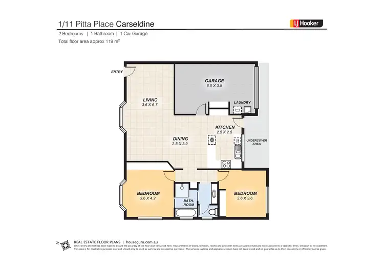 Floorplan of Homely unit listing, 1/11 Pitta Place, Carseldine QLD 4034