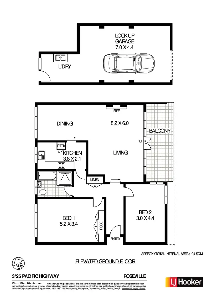 Floorplan of Homely apartment listing, 3/25 Pacific Highway, Roseville NSW 2069