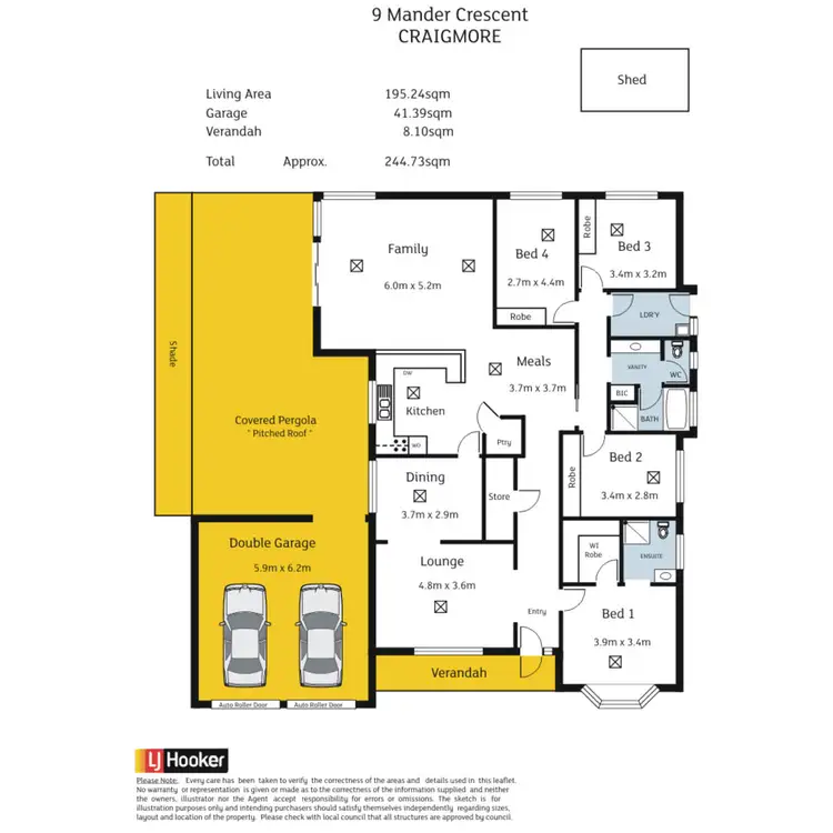 Floorplan of Homely house listing, 9 Mander Crescent, Craigmore SA 5114