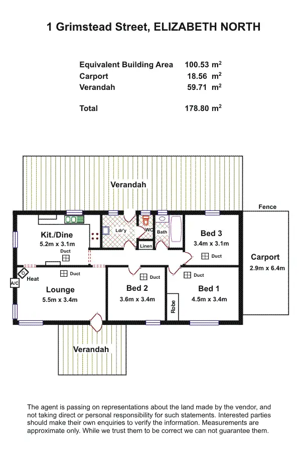 Floorplan of Homely house listing, 1 Grimstead Street, Elizabeth North SA 5113