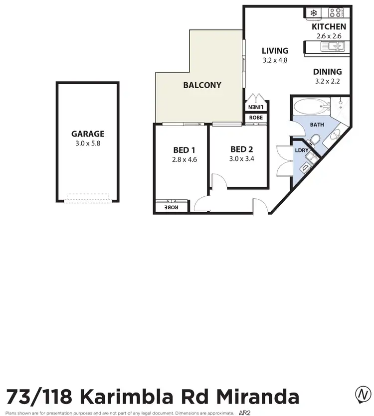 Floorplan of Homely unit listing, 73/118 Karimbla Road, Miranda NSW 2228