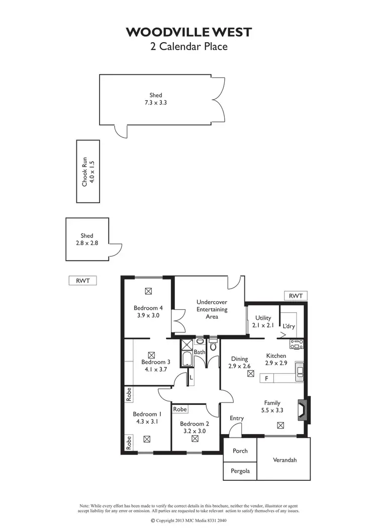 Floorplan of Homely house listing, 2 Calendar Place, Woodville West SA 5011