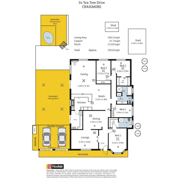 Floorplan of Homely house listing, 34 Tea Tree Drive, Craigmore SA 5114