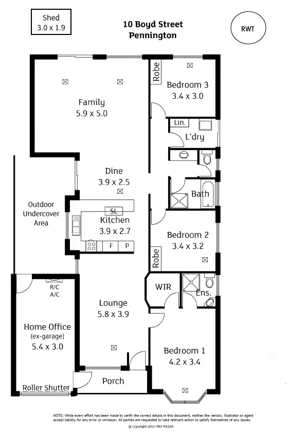 Floorplan of Homely house listing, 10 Boyd Street, Pennington SA 5013
