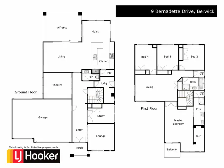 Floorplan of Homely house listing, 9 Bernadette Drive, Berwick VIC 3806