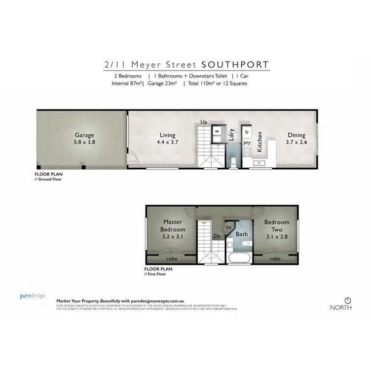 Floorplan of Homely townhouse listing, 2/11 Meyer Street, Southport QLD 4215