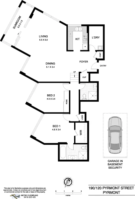 Floorplan of Homely apartment listing, 190/120 Pyrmont Street, Pyrmont NSW 2009